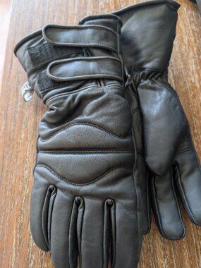 Motorcycle Leather Gauntlet Gloves Size S